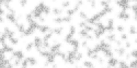 Abstract binary code halftone gradient seamless patern. Ones and zeros in gradation black and white bg. Digital system language texture. Computer encoding random background