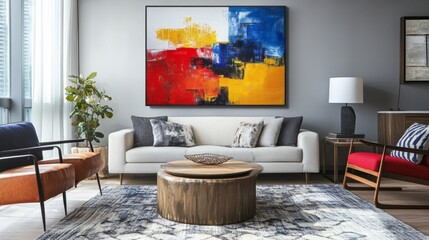 Abstract Colorful Modern Wall Art for Living Room