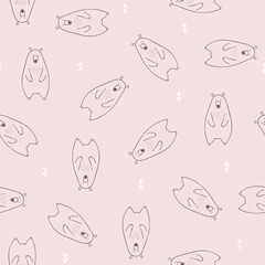 Patron de osos minimalistas sobre fondo beige