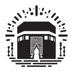 Kaaba logo silhouette vector illustration
