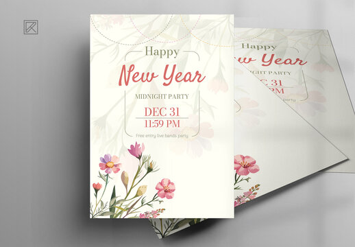 Happy New Year Invitation Card Design