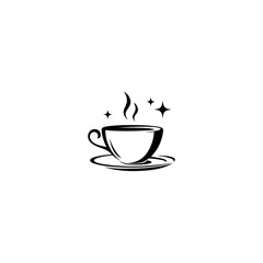 Coffee or Tea cup silhouette vector, Cup hot icons silhouette vector, Coffee cup mug silhouette illustration vector file, Coffee cup silhouette icon and tea cup logo