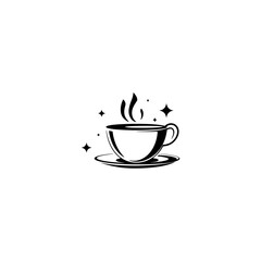 Coffee or Tea cup silhouette vector, Cup hot icons silhouette vector, Coffee cup mug silhouette illustration vector file, Coffee cup silhouette icon and tea cup logo