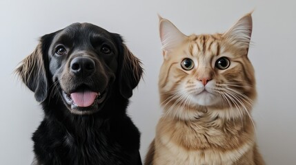 Puppy and Cat Together in a Playful Moment
