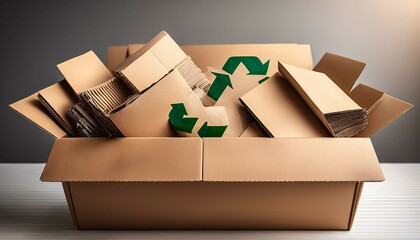 cardboard box with recycle symbol