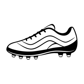 Black and white soccer cleat design with studs