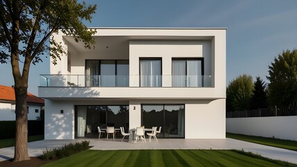 Modern and minimalist home exterior design, architectural design.