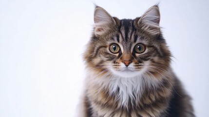 Fototapeta premium Beautiful Young Siberian Forest Cat Portrait