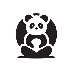 panda silhouette vector illustration 