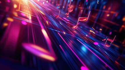Vibrant Music Notes in Motion