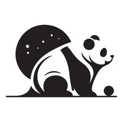 panda silhouette vector illustration 