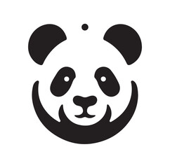 panda silhouette vector illustration 