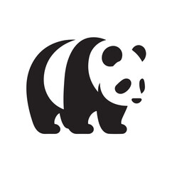panda silhouette vector illustration 
