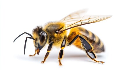 Honeybee Close-Up: A Detailed View of a Busy Insect