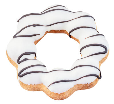 White donut with black stripe
