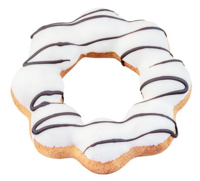 White donut with black stripe