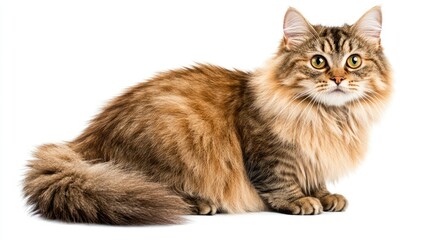 Elegant Siberian Cat with Bushy Tail