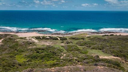 Stunning coastal view from Longpan Park in Taiwan with vibrant sea and lush greenery