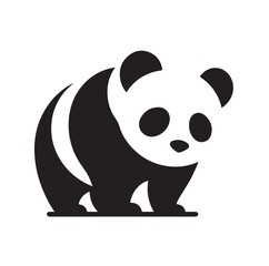 panda silhouette vector illustration 