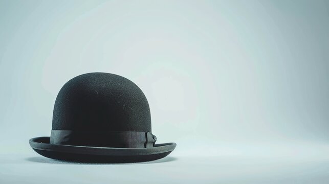 Vintage black men's hat isolated on white background