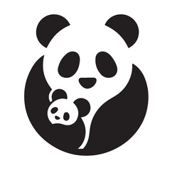 panda silhouette vector illustration 