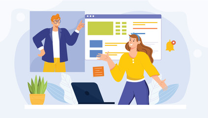 Standup Meetings Concept Illustration