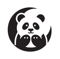 panda silhouette vector illustration 