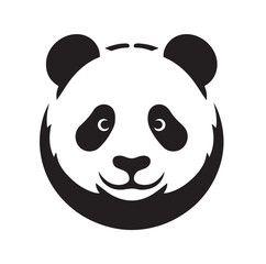 panda silhouette vector illustration 