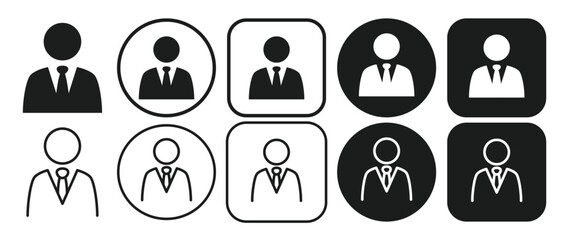 Icons representing businessmen, users, CEOs, profiles, owners, etc.