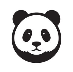 panda silhouette vector illustration 