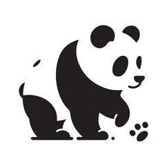 panda silhouette vector illustration 