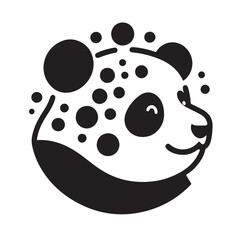 panda silhouette vector illustration 