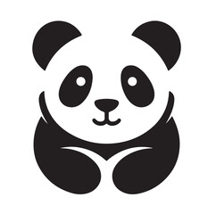 panda silhouette vector illustration 