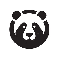 panda silhouette vector illustration 