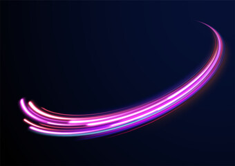Obraz premium Iight background, speed, wavy, swirl,curve,speedy,vector. Abstract background rotational border lines. Neon stripes in the form of drill, turns and swirl. 
