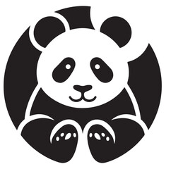 Fototapeta premium panda silhouette vector illustration 