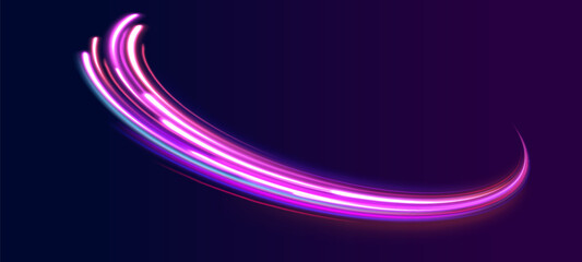 Neon stripes in the form of drill, turns and swirl. Iight background, speed, wavy, swirl,curve,speedy,vector. Abstract background rotational border lines. 
