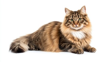 Fototapeta premium Majestic Siberian Cat in a Sitting Pose
