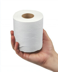 Fototapeta premium Hand Holding Toilet Paper Roll