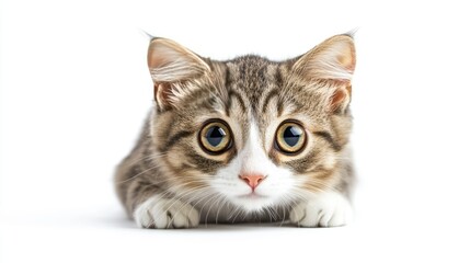 Obraz premium Playful American Curl Cat Sitting Stylishly