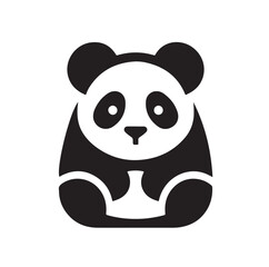 panda silhouette vector illustration 