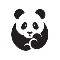 panda silhouette vector illustration 