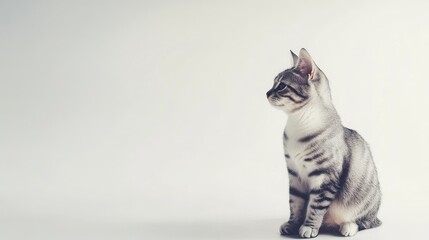 Relaxed Silver American Shorthair Cat Profile View