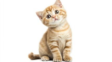 Obraz premium Curious Scottish Fold Kitten Sitting Adorably