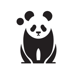 panda silhouette vector illustration 