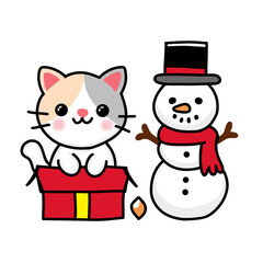 snowman and gifts