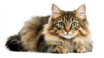 Obraz premium Siberian Cat Gazing Intently at Camera