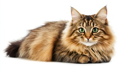 Obraz premium Siberian Cat Gazing Intently at the Camera