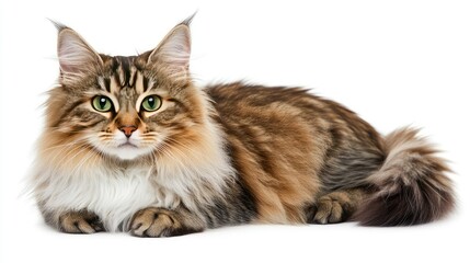 Obraz premium Siberian Cat Gazing Intently at the Camera