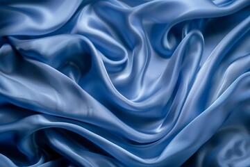 Obraz premium Photo of Blue silk fabric drapery material. Background texture for backdrops or mapping
